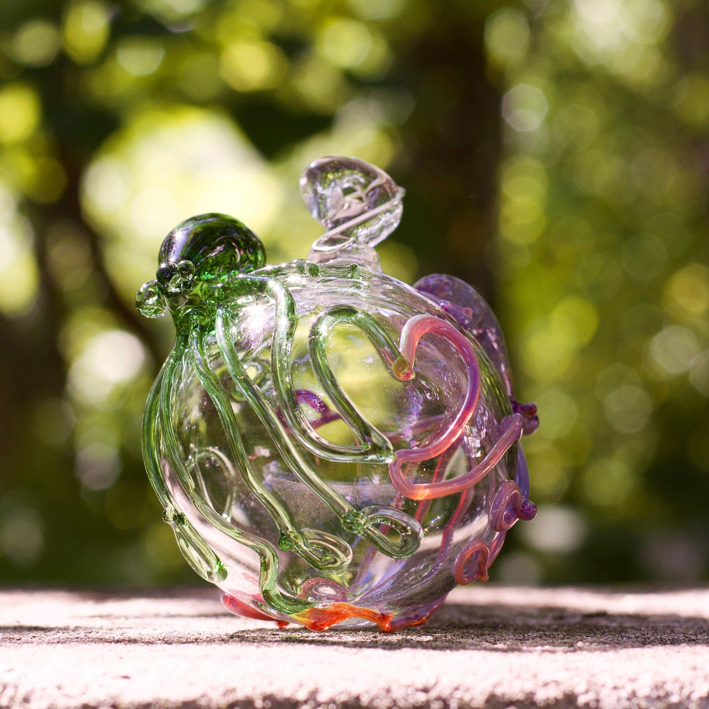 Octopi My Heart Glass Ornament