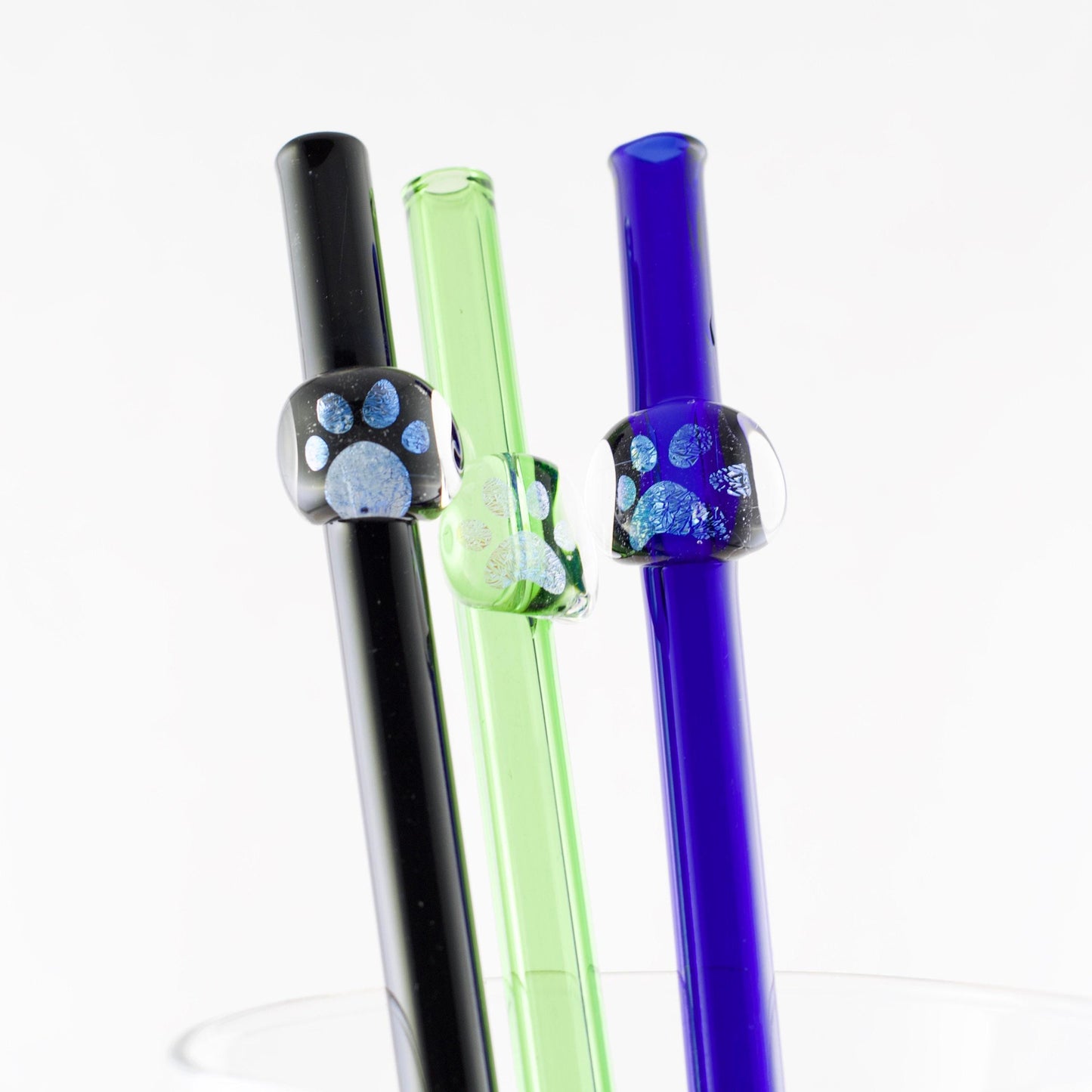 Paw Print Glass Straw