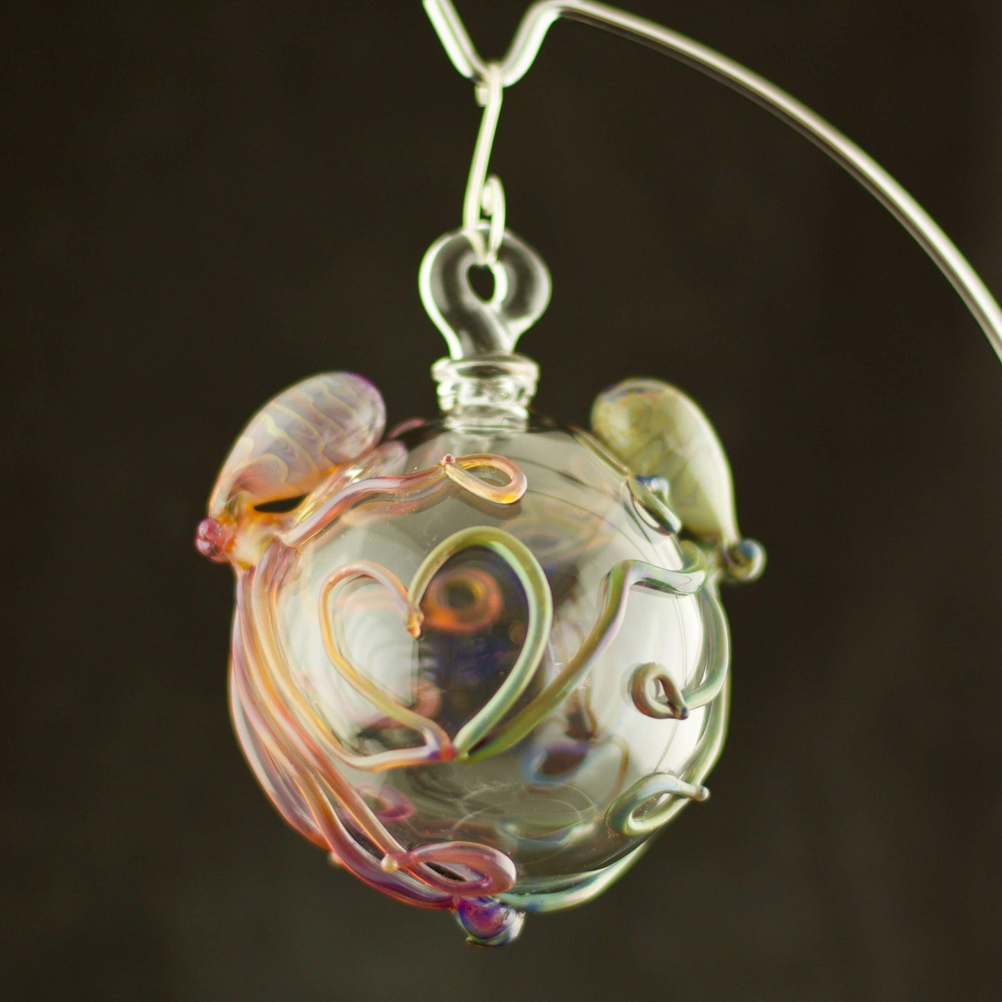 Octopi My Heart Glass Ornament