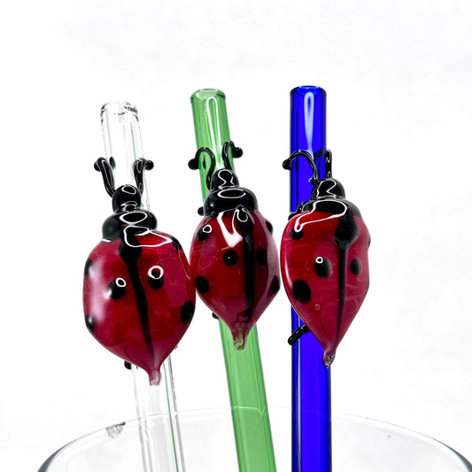 Ladybug Glass Straw