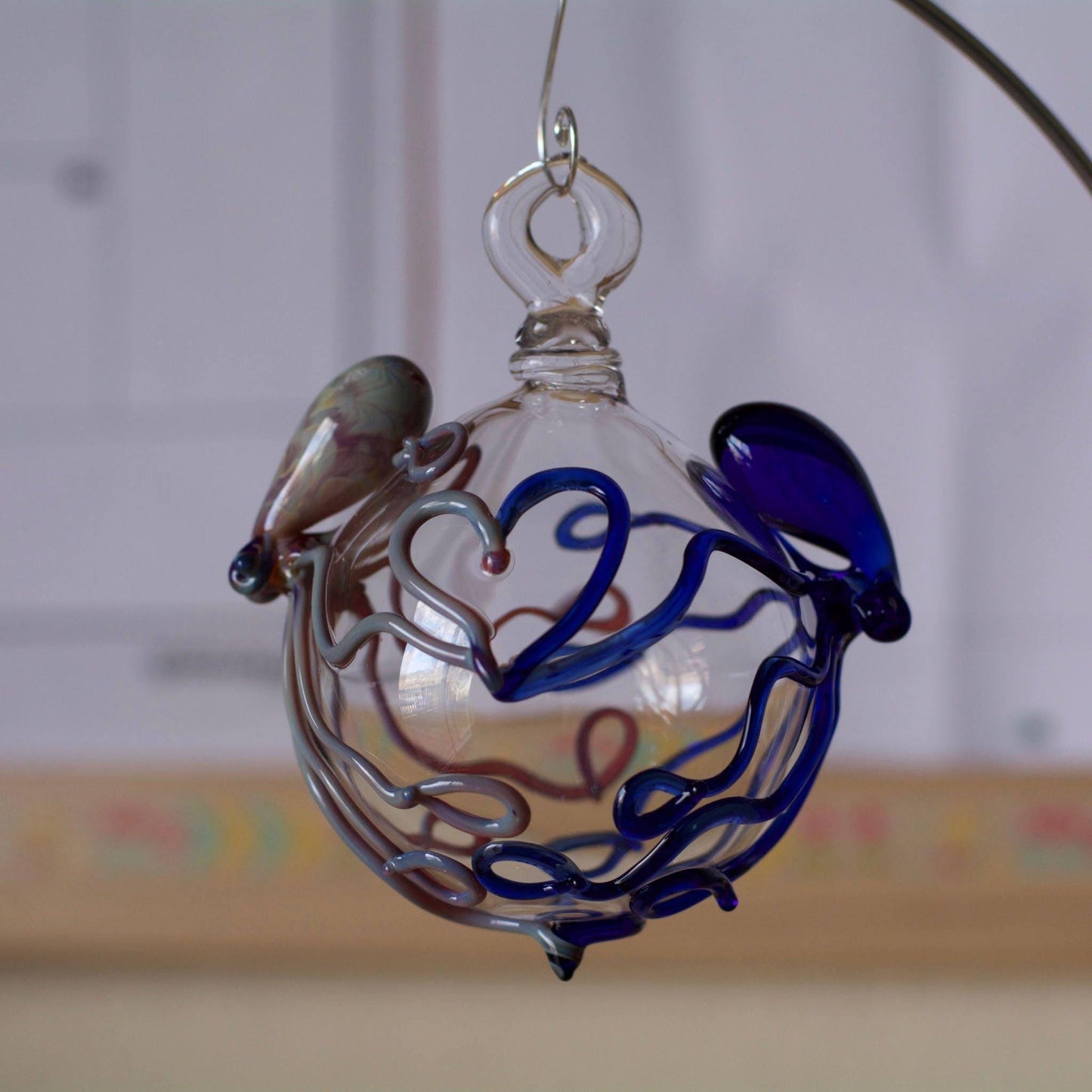 Octopi My Heart Glass Ornament