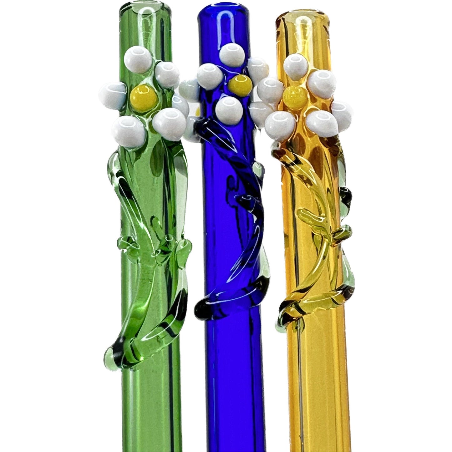 Daisy Flower Glass Straw