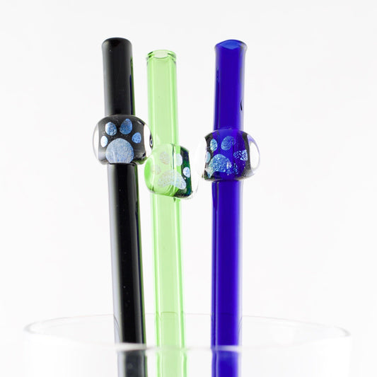 Paw Print Glass Straw
