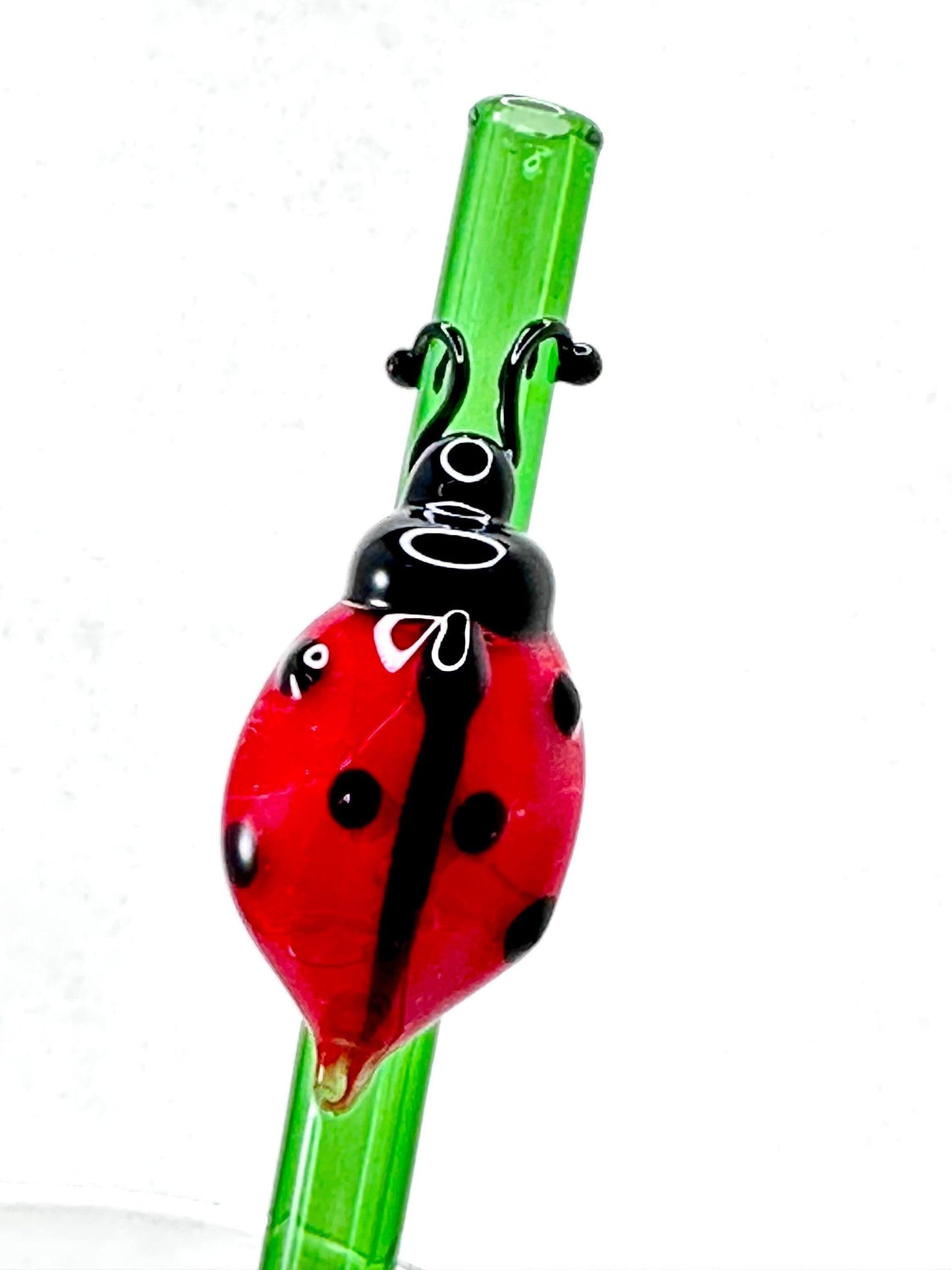 Ladybug Glass Straw