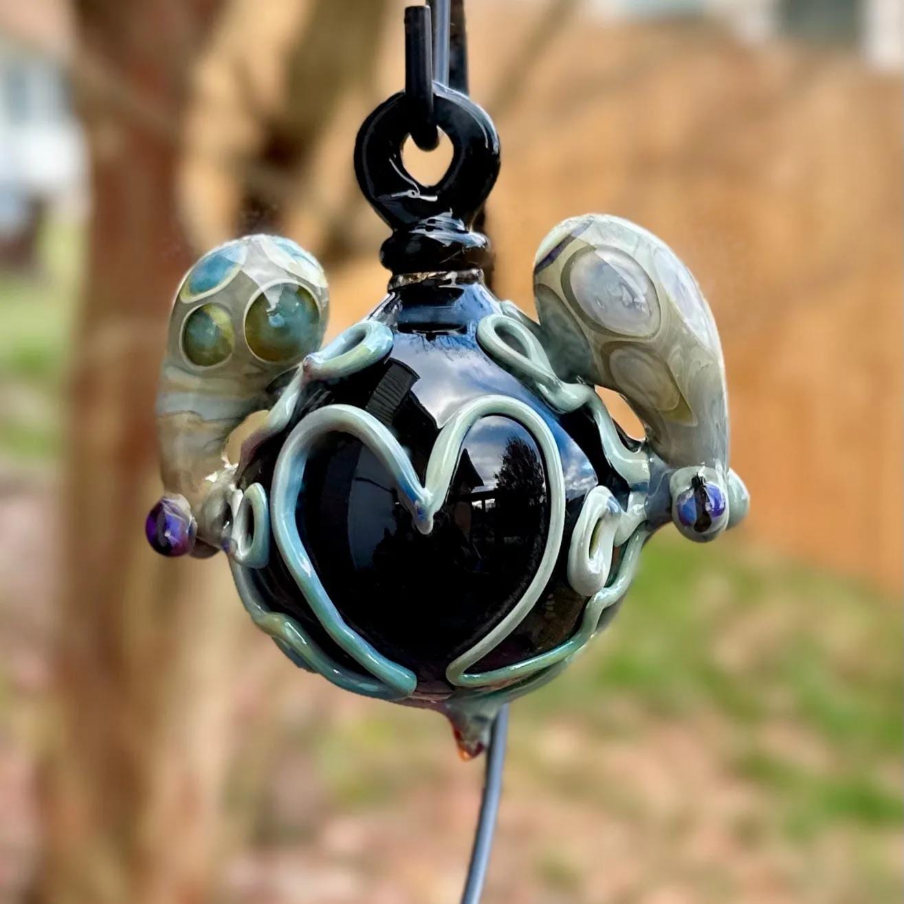 Octopi My Heart Glass Ornament