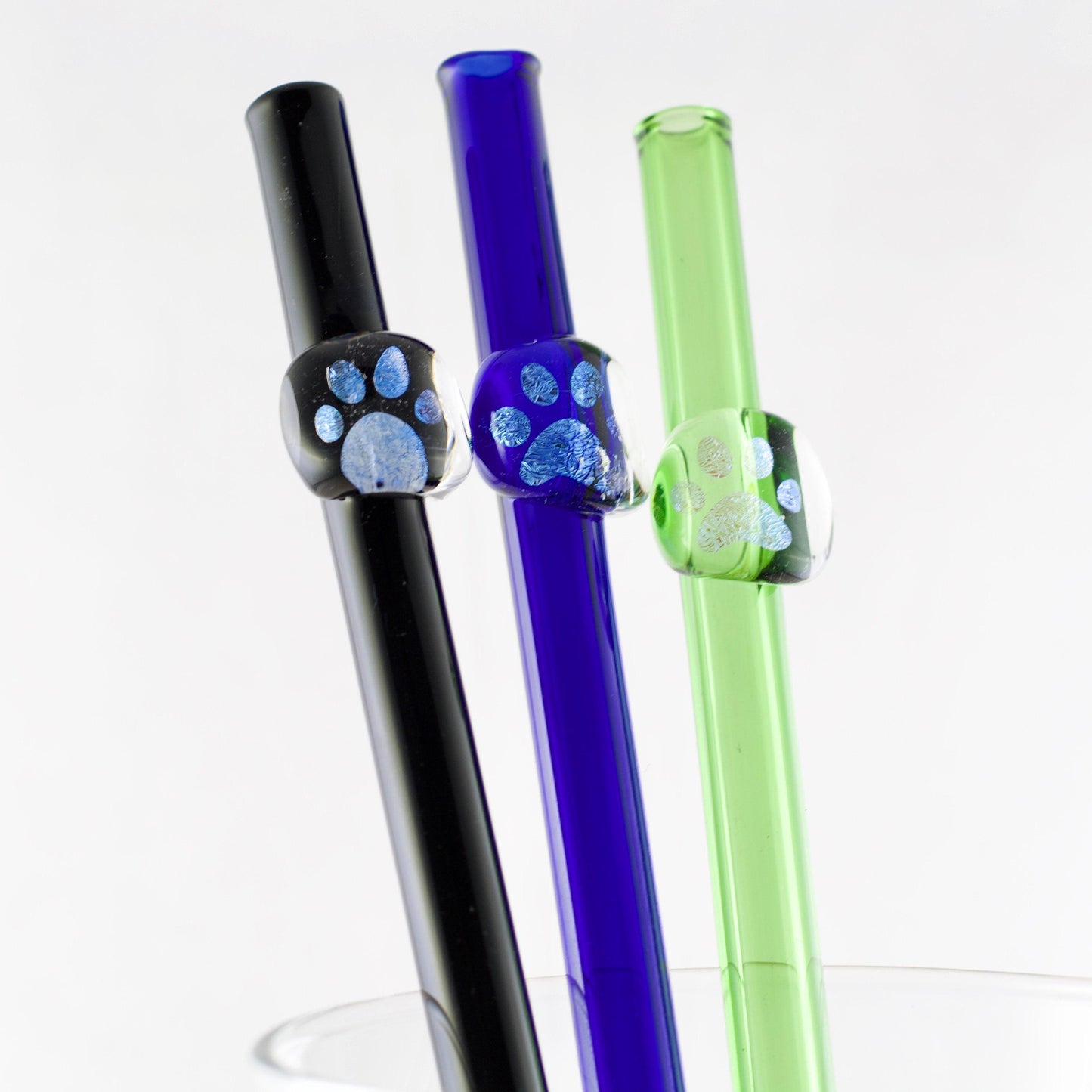 Paw Print Glass Straw