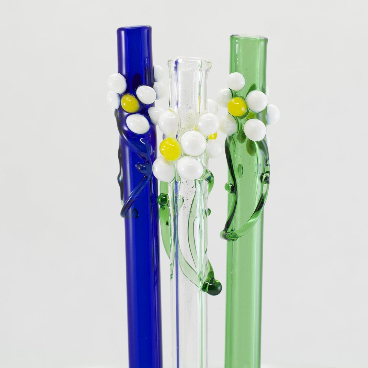 Daisy Flower Glass Straw