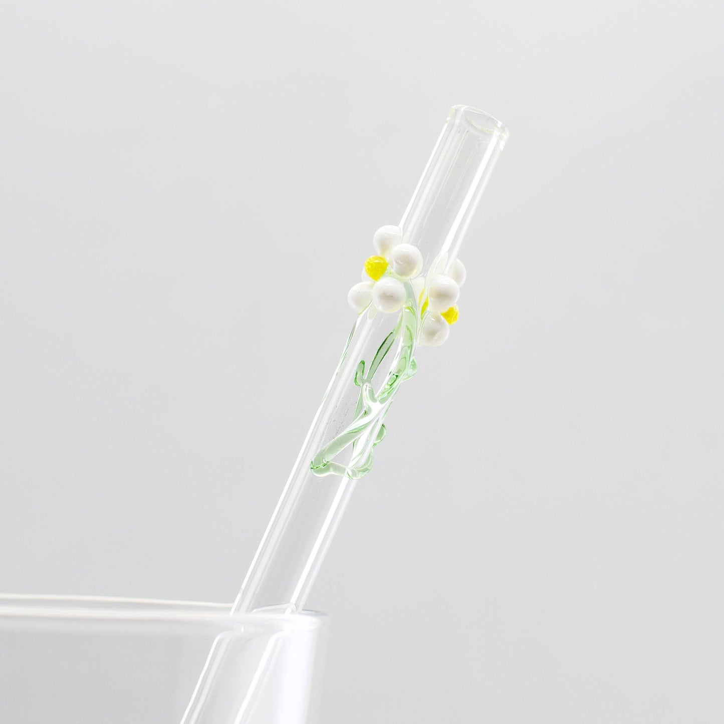 Daisy Flower Glass Straw