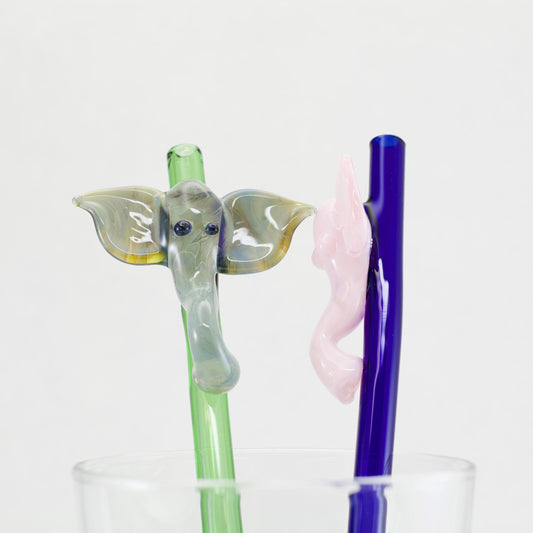Elephant Glass Straw