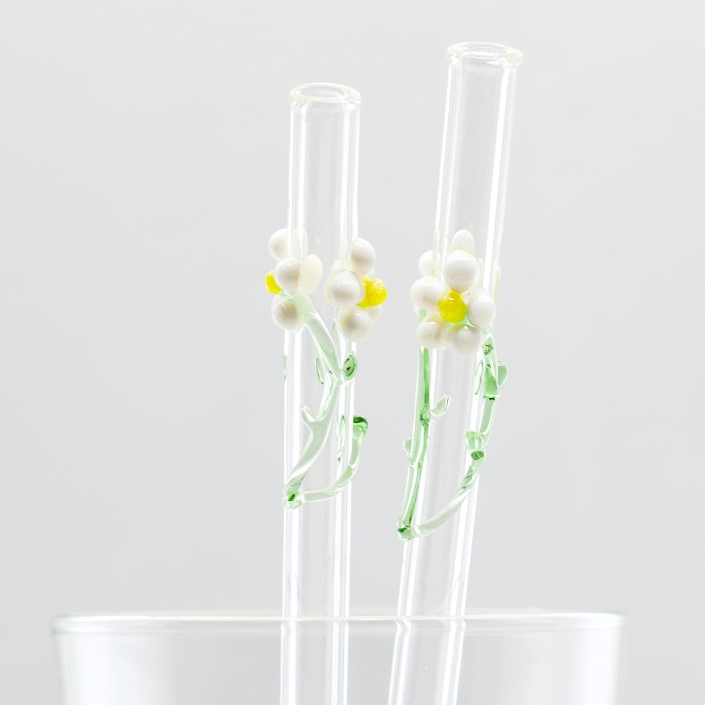 Daisy Flower Glass Straw