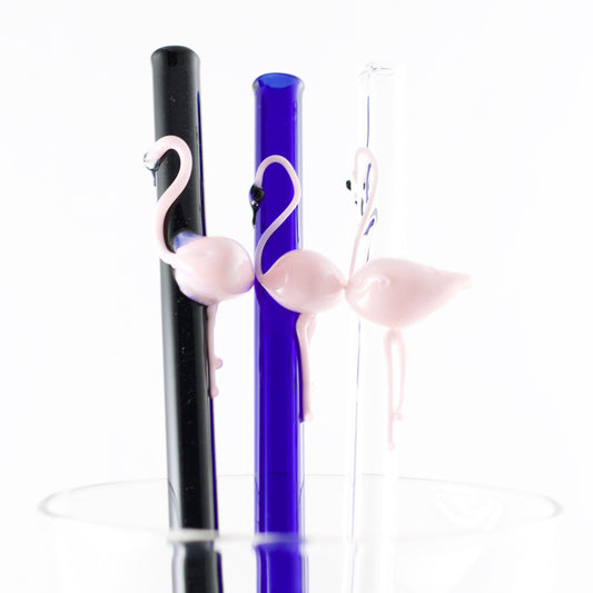 Flamingo Glass Straw