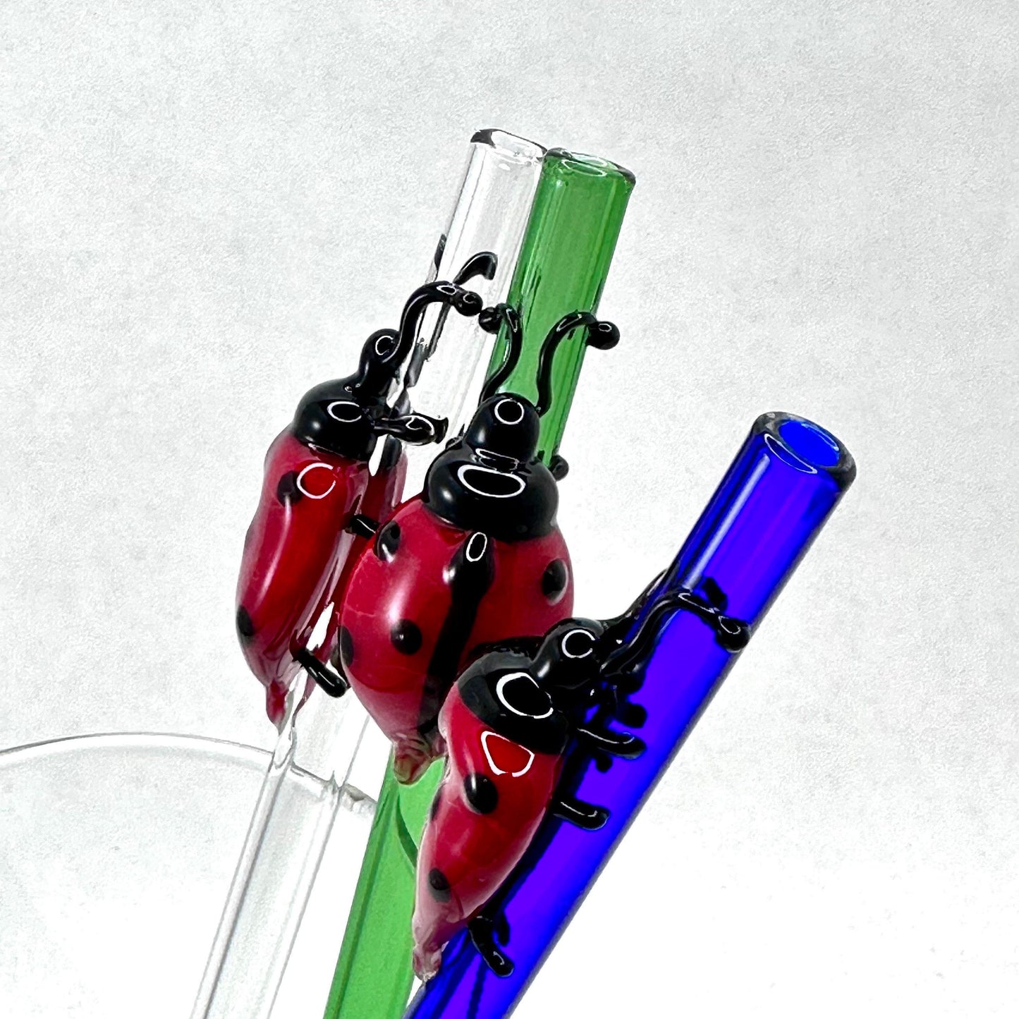 Ladybug Glass Straw