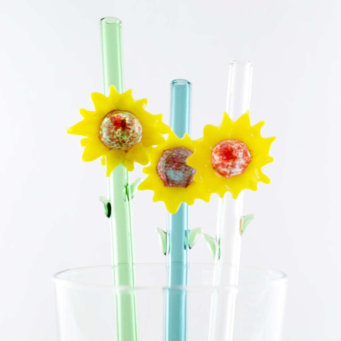 Sunflower Glass Straw