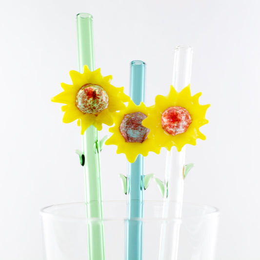 Sunflower Glass Straw