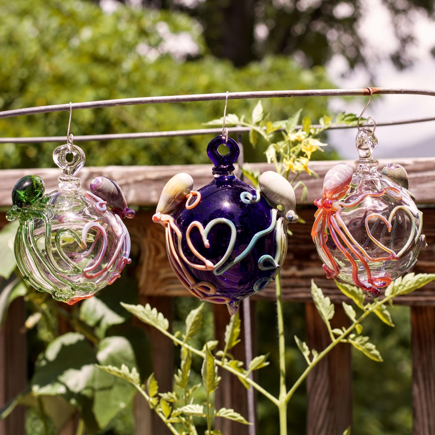 Octopi My Heart Glass Ornament