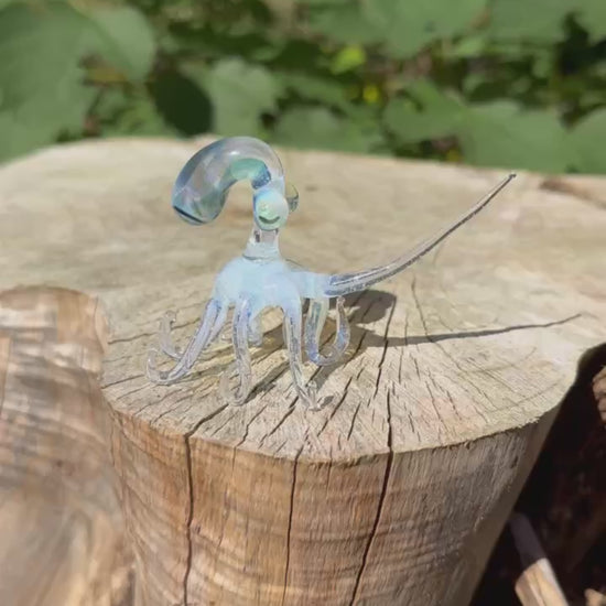 Secret white glass octopus figurine